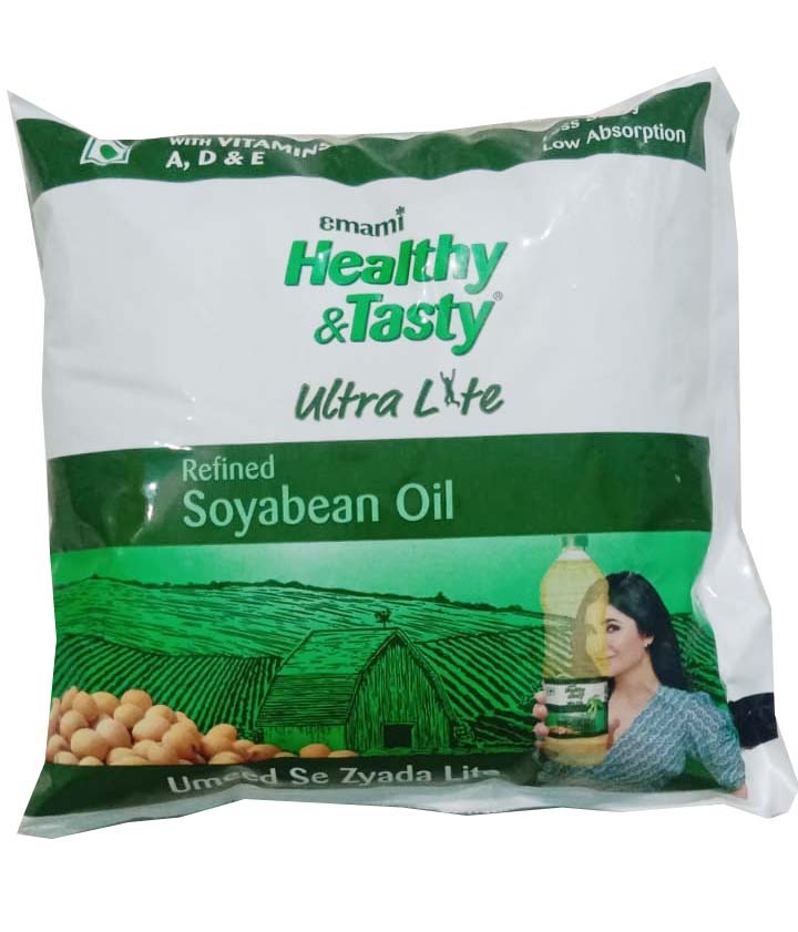 EMAMI Healthy & Tasty Ultra Lite Refined Soyabean Oil Pouch | 410g
